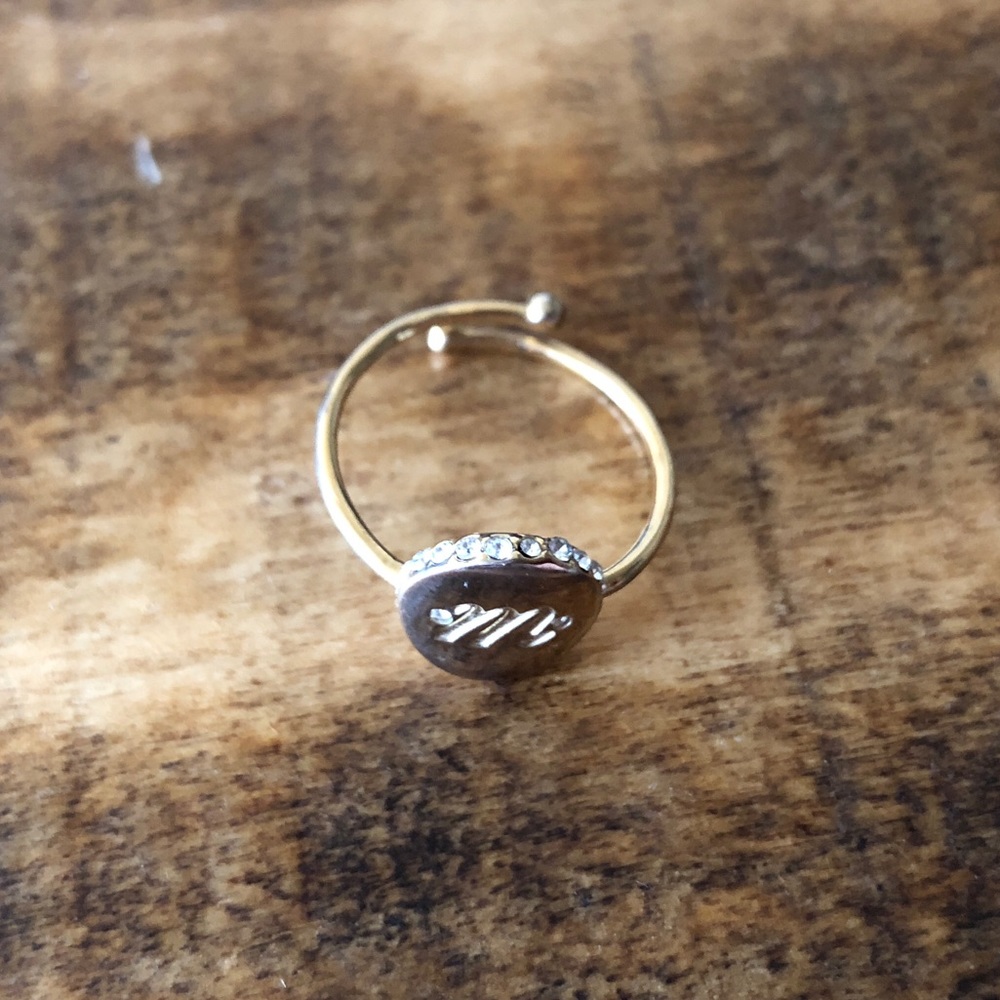 Kate spade M initial rhinestone ring